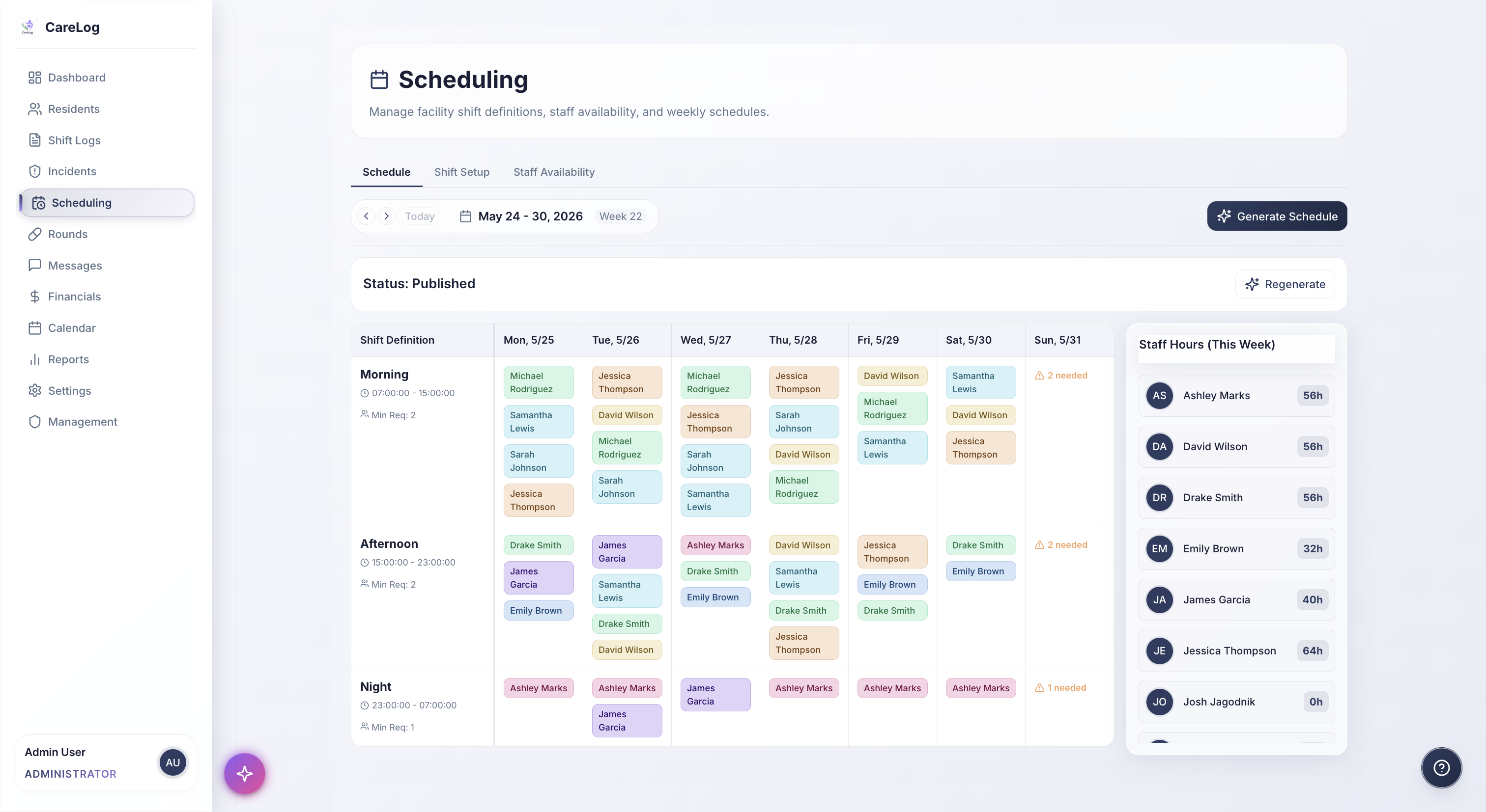 Scheduling interface